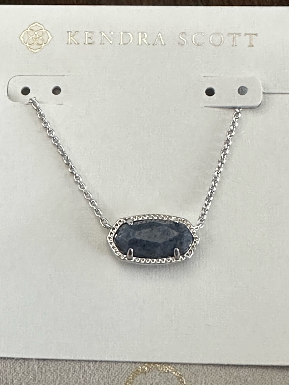 Kendra Scott Silver Necklace with Blue Stone